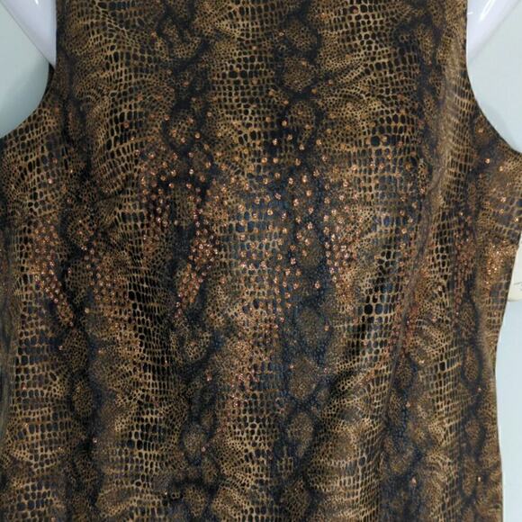 CDC Sleeveless Midi Sheath Dress Jacquard Snake Print Vintage Y2K Size 10P NWT - Picture 5 of 10